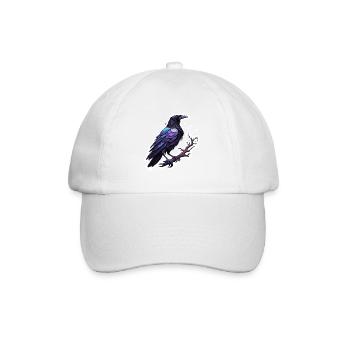Raven / Bird / Animal / Flying / Feathers / Wings - Baseball Cap - white/white - Front