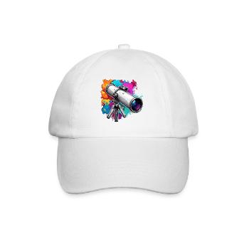 Télescope / Télescope / Astronomie / Ciel étoilé - Casquette classique - blanc/blanc - Devant