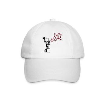 Saxophone Music Butterfly Street Art Style - Baseball Cap - white/white - Front