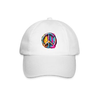 Love Peace and Harmonie / Hippie / Freiheit - Baseballkappe - Weiß/Weiß - Vorne
