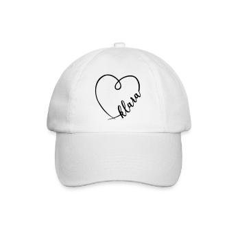 Klara Name Calligraphy Heart - Baseball Cap - white/white - Front