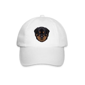 süße outfits, Rottweiler Welpe - Baseballkappe - Weiß/Weiß - Vorne