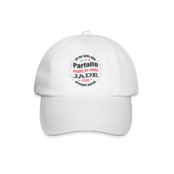 JADE PARFAITE - PRENOM JADE - Casquette classique - blanc/blanc - Devant