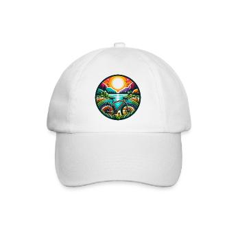 Colorful Gravel Quest - Radabenteuer - Baseballkappe - Weiß/Weiß - Vorne