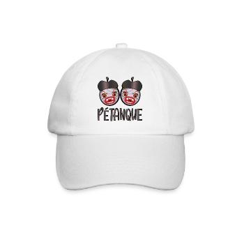 Pétanque CARTOON - SPORTGESCHENKE FRANKREICH - Baseballkappe - Weiß/Weiß - Vorne