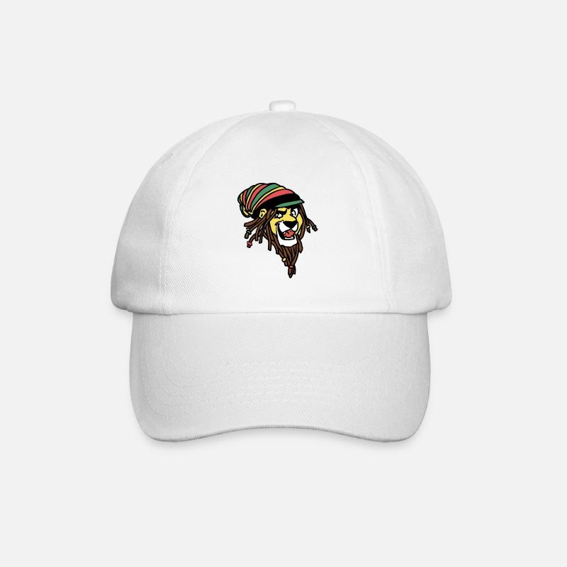 Löwe mit Dreadlocks Rastafari - Baseballkappe - Weiß/Weiß