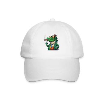 Krokodil - Baseballkappe - Weiß/Weiß - Vorne