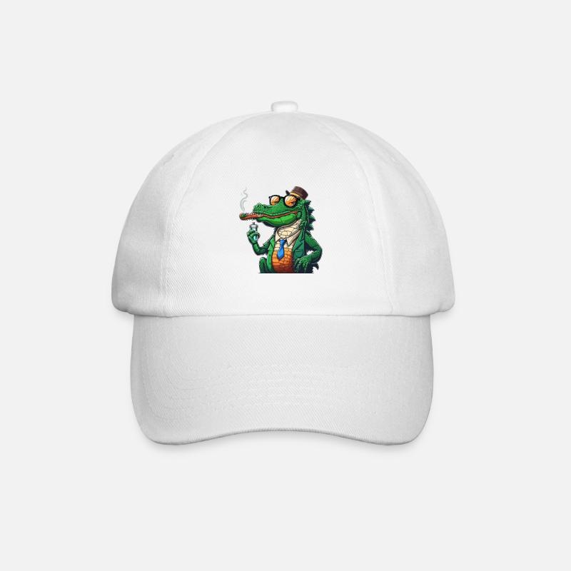 Krokodil - Baseballkappe - Weiß/Weiß