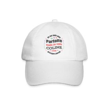 COLINE PARFAITE - PRENOM COLINE - Casquette classique - blanc/blanc - Devant