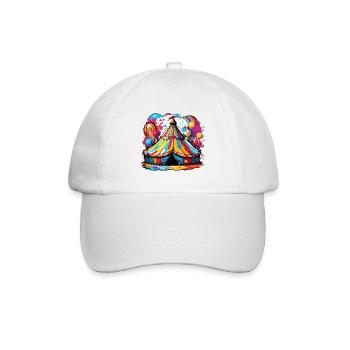 Zirkuszelt / Manege / Unterhaltung / Artisten - Baseballkappe - Weiß/Weiß - Vorne