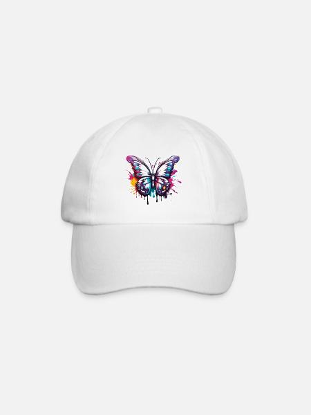 Schmetterling / Tier / Insekt / fliegen / Sommer - Baseballkappe - Weiß/Weiß