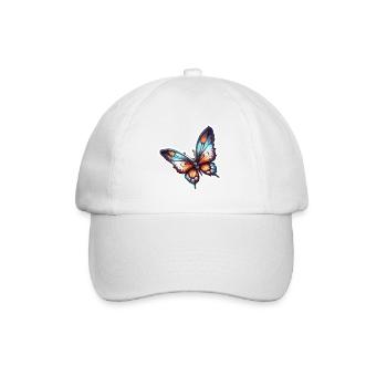 Schmetterling / Tier / Insekt / fliegen / Sommer - Baseballkappe - Weiß/Weiß - Vorne