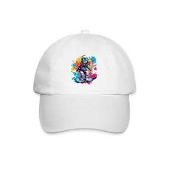 Snowboarder / Sports d’hiver / Piste / Neige / Alpes - Casquette classique - blanc/blanc - Devant