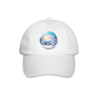 Snow Globe / Winter Magic / Snow / Souvenir - Baseball Cap - white/white - Front