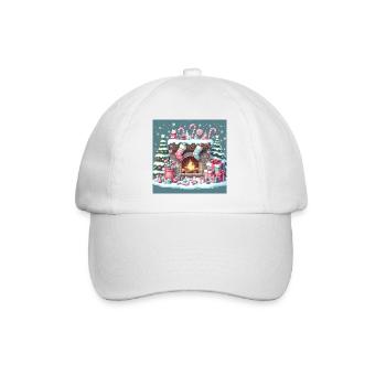 Weihnachts Design 5 - Baseballkappe - Weiß/Weiß - Vorne