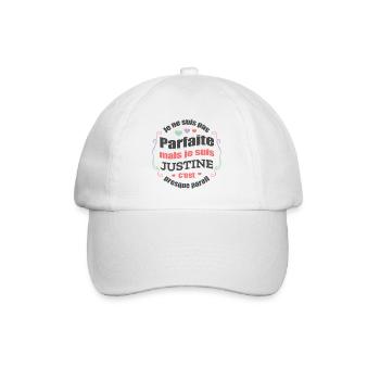 JUSTINE PARFAITE - PRENOM JUSTINE - Casquette classique - blanc/blanc - Devant