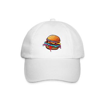 Burgers / Fast Food / Food / Buns / Beef - Baseball Cap - white/white - Front
