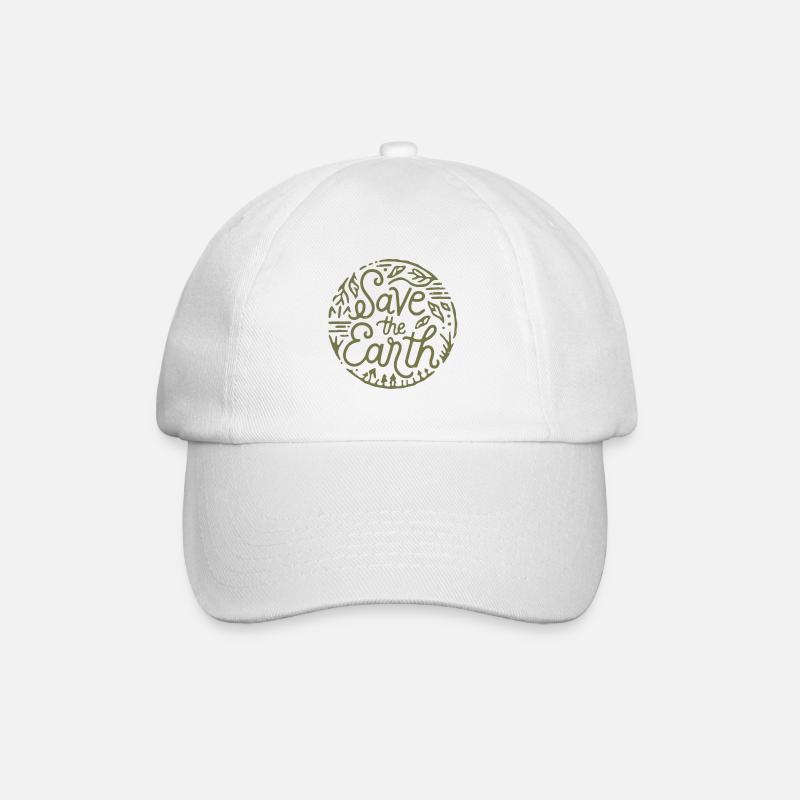 Save the earth - Baseball Cap - white/white