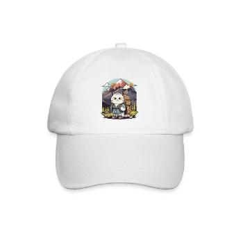 Le randonneur félin - Casquette classique - blanc/blanc - Devant