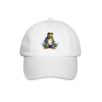 Cooler Frosch Frösche Lustige Tiere - Baseballkappe - Weiß/Weiß - Vorne