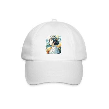 Anime / Comic / Japanisch / Zeichentrick / Cartoon - Baseballkappe - Weiß/Weiß - Vorne
