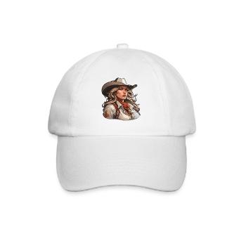 Cow Girl / Wilde Westen / Wüste / Lasso / Rodeo - Baseballkappe - Weiß/Weiß - Vorne