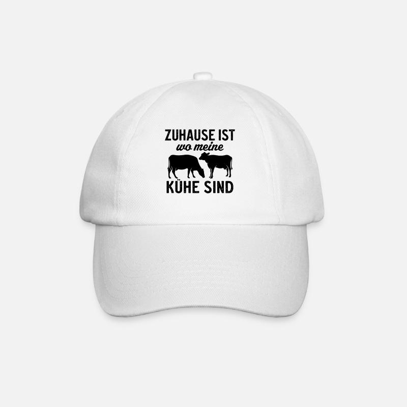 Zuhause Ist wo meine Kühe Sind - Baseballkappe - Weiß/Weiß