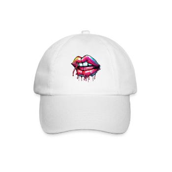 Bouche / Lèvres / Dents / Langue / Sourire / Baiser - Casquette classique - blanc/blanc - Devant