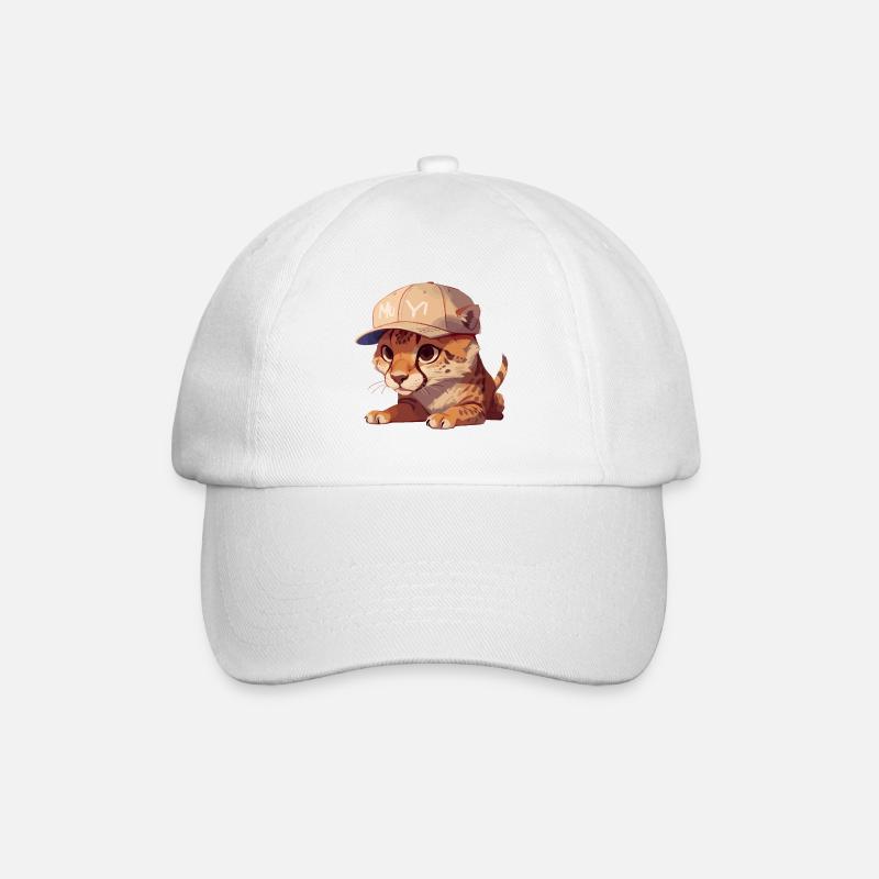 Baby-Gepard - Baseballkappe - Weiß/Weiß
