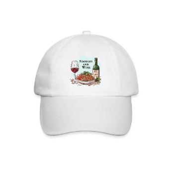Nouilles et vin Nourriture Alcool Dictons drôles - Casquette classique - blanc/blanc - Devant