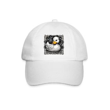 Gummiente / Badeente / Wasser / Badewanne - Baseballkappe - Weiß/Weiß - Vorne