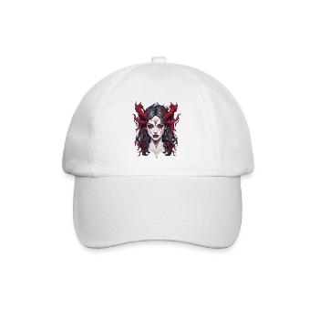 femme diabolique / sang / gothique / heavy metal - Casquette classique - blanc/blanc - Devant
