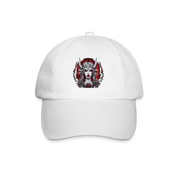 femme diabolique / sang / gothique / heavy metal - Casquette classique - blanc/blanc - Devant
