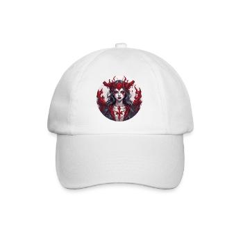 femme diabolique / sang / gothique / heavy metal - Casquette classique - blanc/blanc - Devant