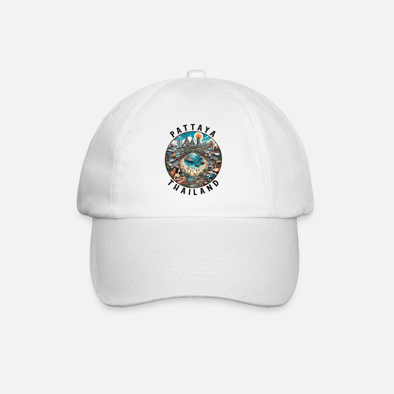 Pattaya Thailand Reise Design - Baseballkappe - Weiß/Weiß