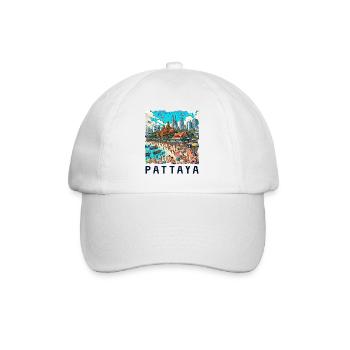 Pattaya Thailand Strand Design - Baseballkappe - Weiß/Weiß - Vorne