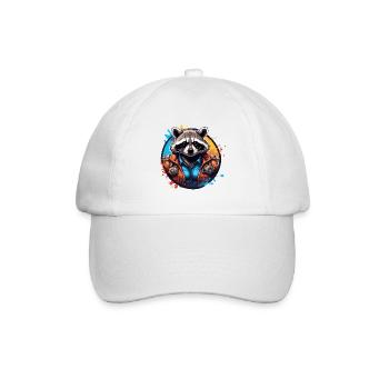 Raccoon / Animal / Zoo / Wild / Cute / Predator - Baseball Cap - white/white - Front
