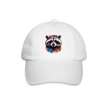 Raccoon / Animal / Zoo / Wild / Cute / Predator - Baseball Cap - white/white - Front