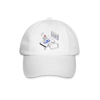 rétro, vintage, cassette audio - Casquette classique - blanc/blanc - Devant