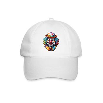 Clown / Zirkus / Fasching / Karneval / verspielt - Baseballkappe - Weiß/Weiß - Vorne