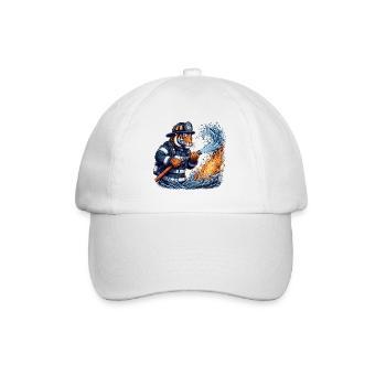 Firefighter Tiger Gift - Baseball Cap - white/white - Front