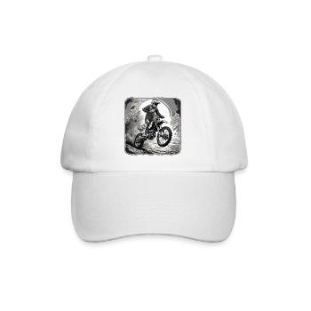 Biker / Motorbike Rider / Biker / Two-Wheeler / Cross - Baseball Cap - white/white - Front