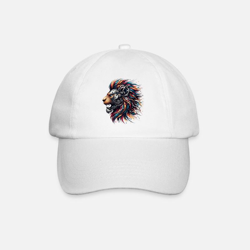 Lion Cyborg Robot Page cadeau - Casquette classique - blanc/blanc