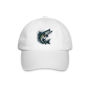 Cadeau de pêche Pike - Casquette classique - blanc/blanc - Devant