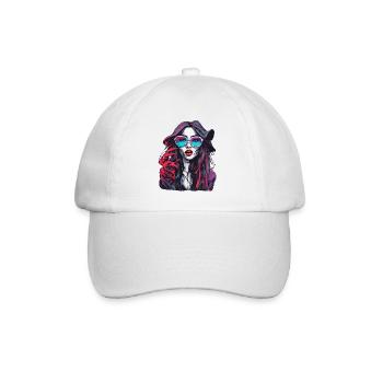 Femme / Jolie / Portrait / Cheveux colorés / Modèle - Casquette classique - blanc/blanc - Devant