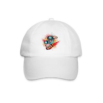 Football player with football in graffiti style - Baseball Cap - white/white - Front