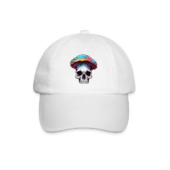 Pilz / Mushroom / Wiese / Wald / Goa / Psy - Baseballkappe - Weiß/Weiß - Vorne
