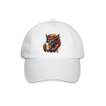Werwolf / Vollmond / Wesen / Verwandlung / Fluch - Baseballkappe - Weiß/Weiß - Vorne