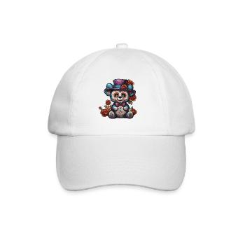 Teddybär / Kuscheltier / Stofftier / Geschenkidee - Baseballkappe - Weiß/Weiß - Vorne