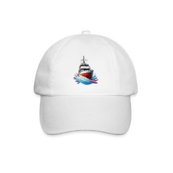 Pirate Ship / Boat / Sea / Ocean / Waves - Baseball Cap - white/white - Front